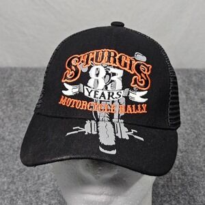 Sturgis Trucker Cap 83 Years Motorcycle Rally Hat‎ Black Mesh Biker Streetwear